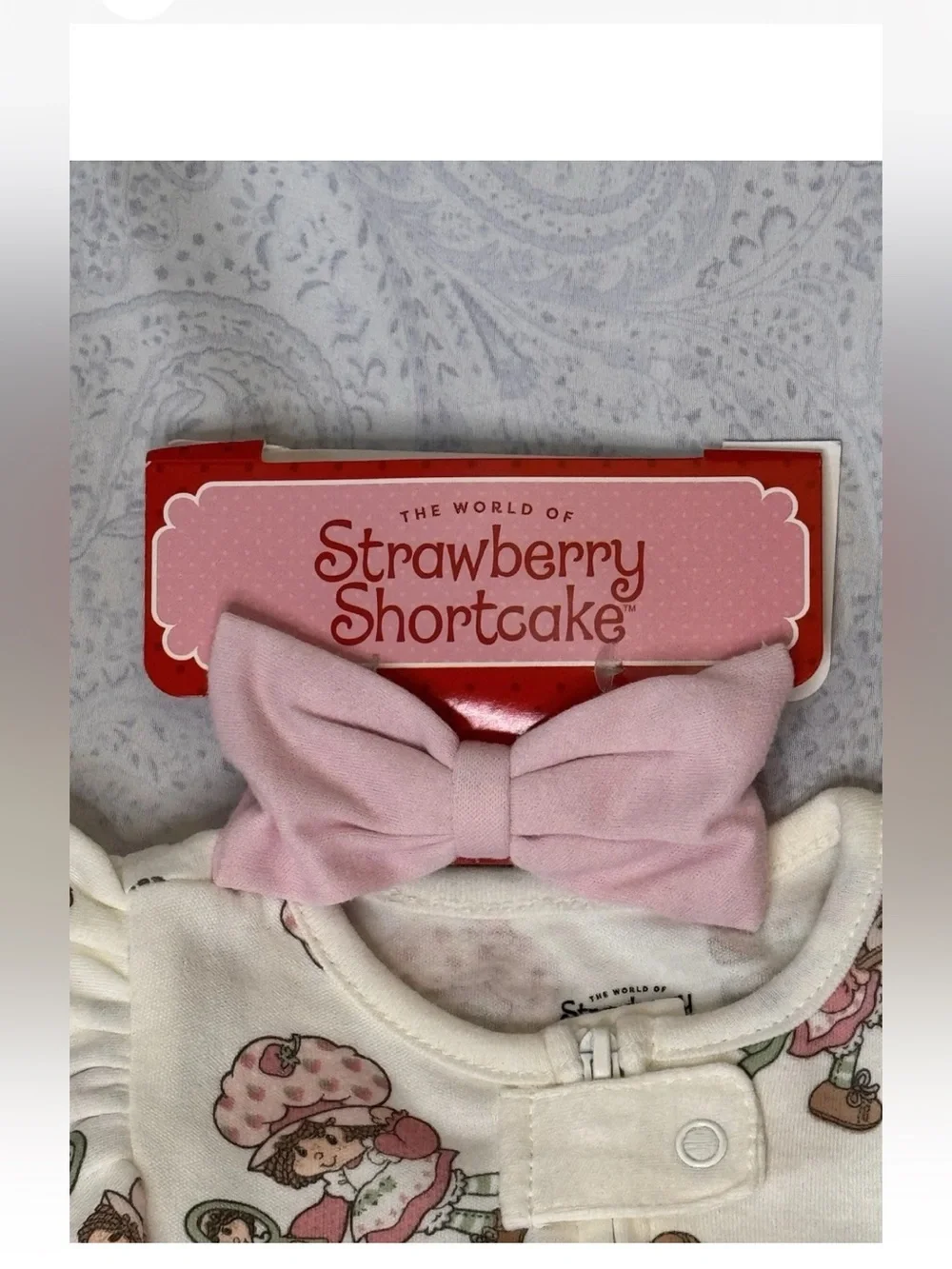 Strawberry Shortcake (1980’s) Infant Footed Zip Sleeper & Headband
